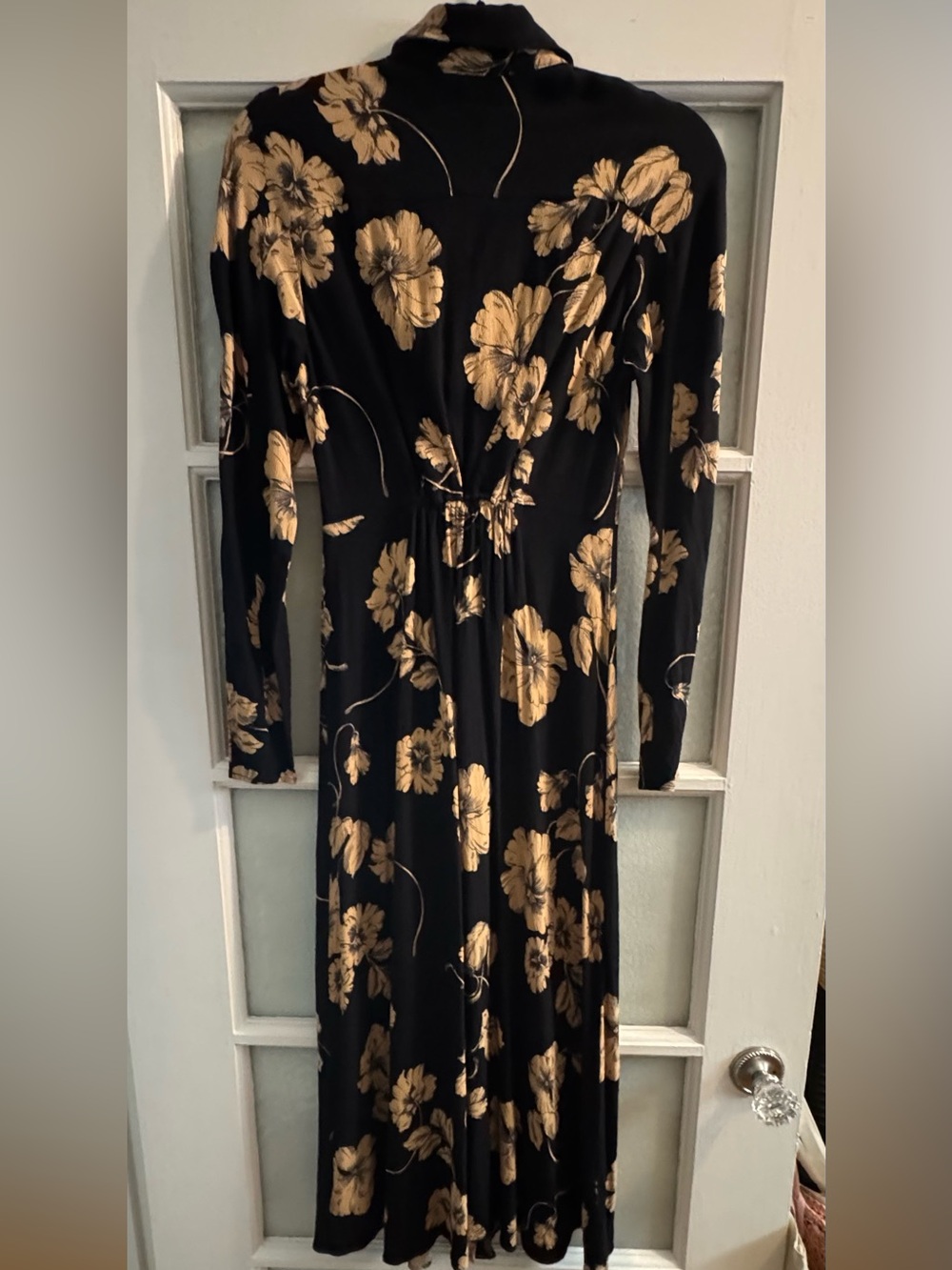 NEW Favorite Daughter The Icon Floral Print Long Sleeve Shirtdress In Noir Fleur - Picture 10 of 12
